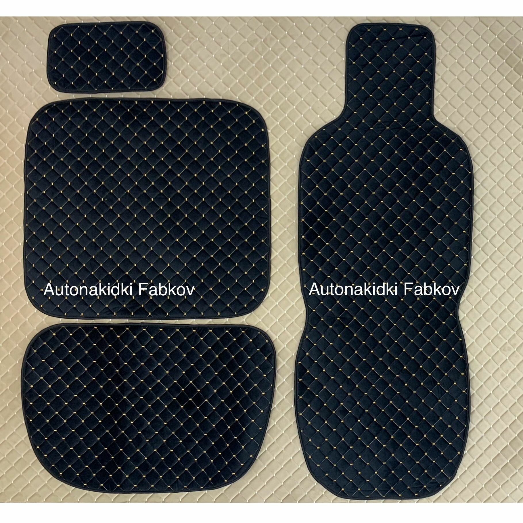 фото Чехлы Накидки на сиденья из стёганного велюра цвет синий на УАЗ Профи UAZ Profi 2017-2021 год с силиконовой противоскользящей основой.