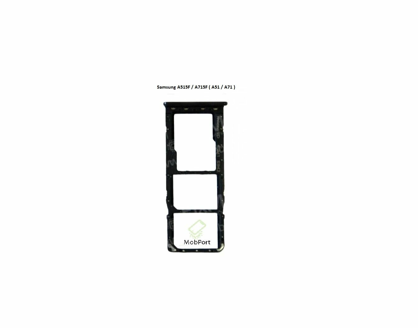 Держатель SIM для Samsung Galaxy A51/A71 (A515F/A715F), Черный (Сим Лоток) — фото 1