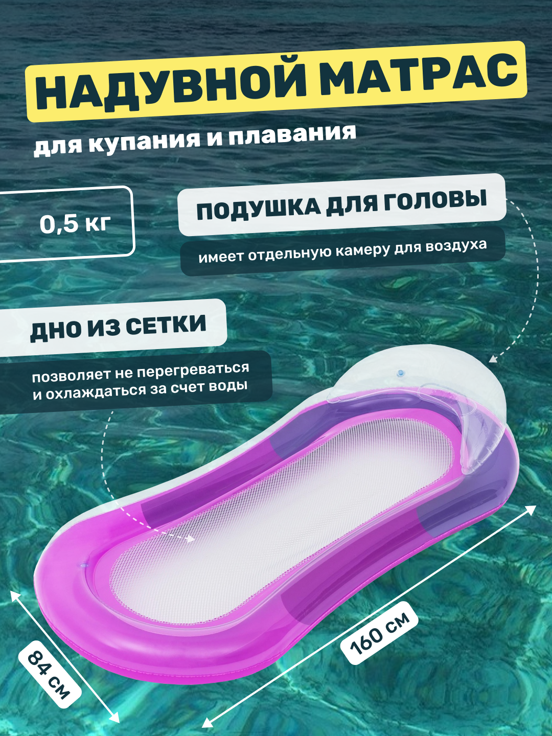 фото Матрас для плавания и купания надувной для взрослых и детей
