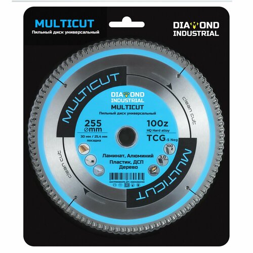 Диск пильный по мультиматериалам 255х30254 мм Z 100 TCG MultiCut DIDM255Z100 Diamond Industrial 4004₽