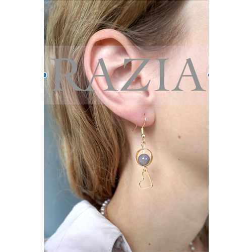 Серьги с подвесками , искусственный камень, мультиколор, золотой