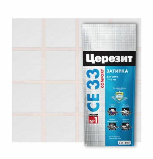 Затирка цементная Церезит CE 33 Comfort цвет жасмин 2 кг
