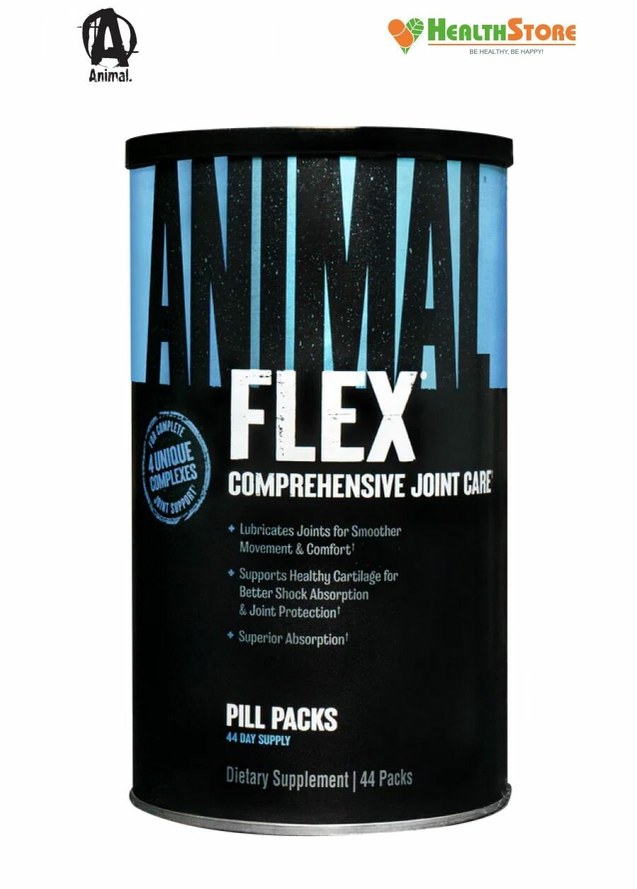 Animal Flex для суставов и связок, БАДы, хондропротектор, глюкозамин, хондроитин, MSM, комплекс витаминов, 44 порции