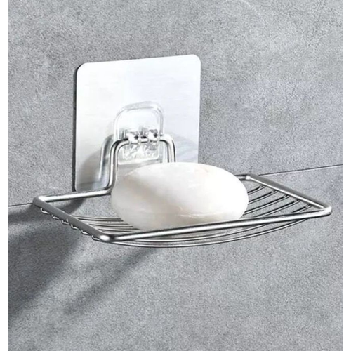 Мыльница для ванной настенная металлическая, самоклеющаяся ForAver