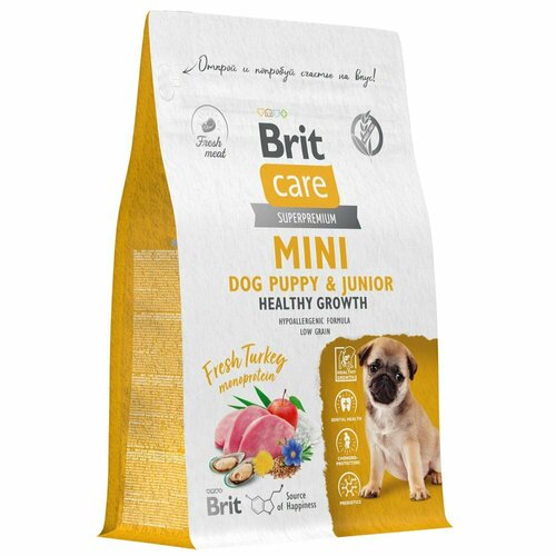 "Brit Care Mini Puppy&Junior Healthy Growth" - сухой корм для щенков и молодых собак, 1,5кг