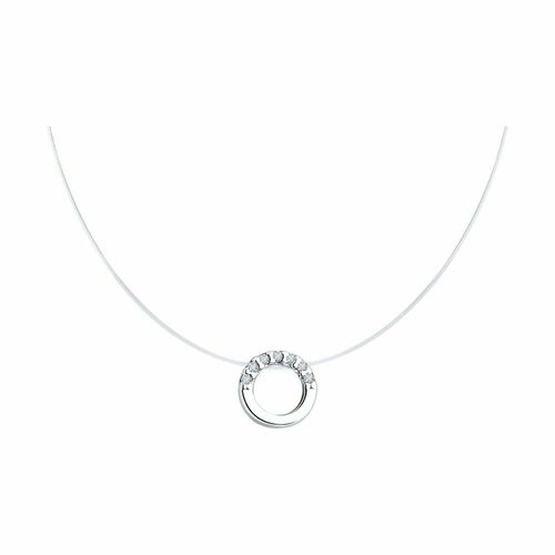 Колье Diamant, серебро, 925 проба, родирование, бриллиант, длина 50 см.