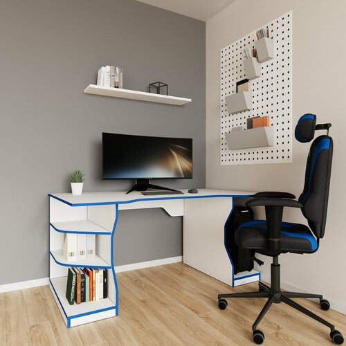 Компьютерный стол Игровой-800ear белый классический офисная в современном стиле 11992₽