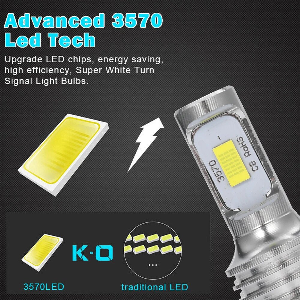 Светодиодные лампы CSP 880 881 H27W/2 H27W/1 H27, светодиодные лампы H27W 6000 лм 4300K 12000K для автомобильных противотуманных фонарей, дневных ходовых огней 12 В, 2 шт, 6500K, H27/881 — фото 1