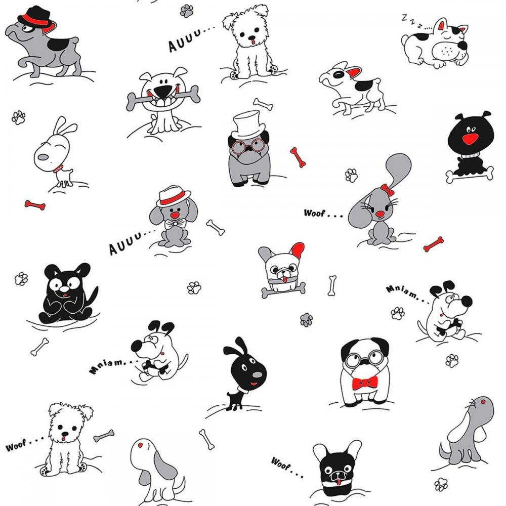 фото Обои бумажные дуплексные "Саратовские обои" Д893-01 Собачки, 0,53х10,05 м