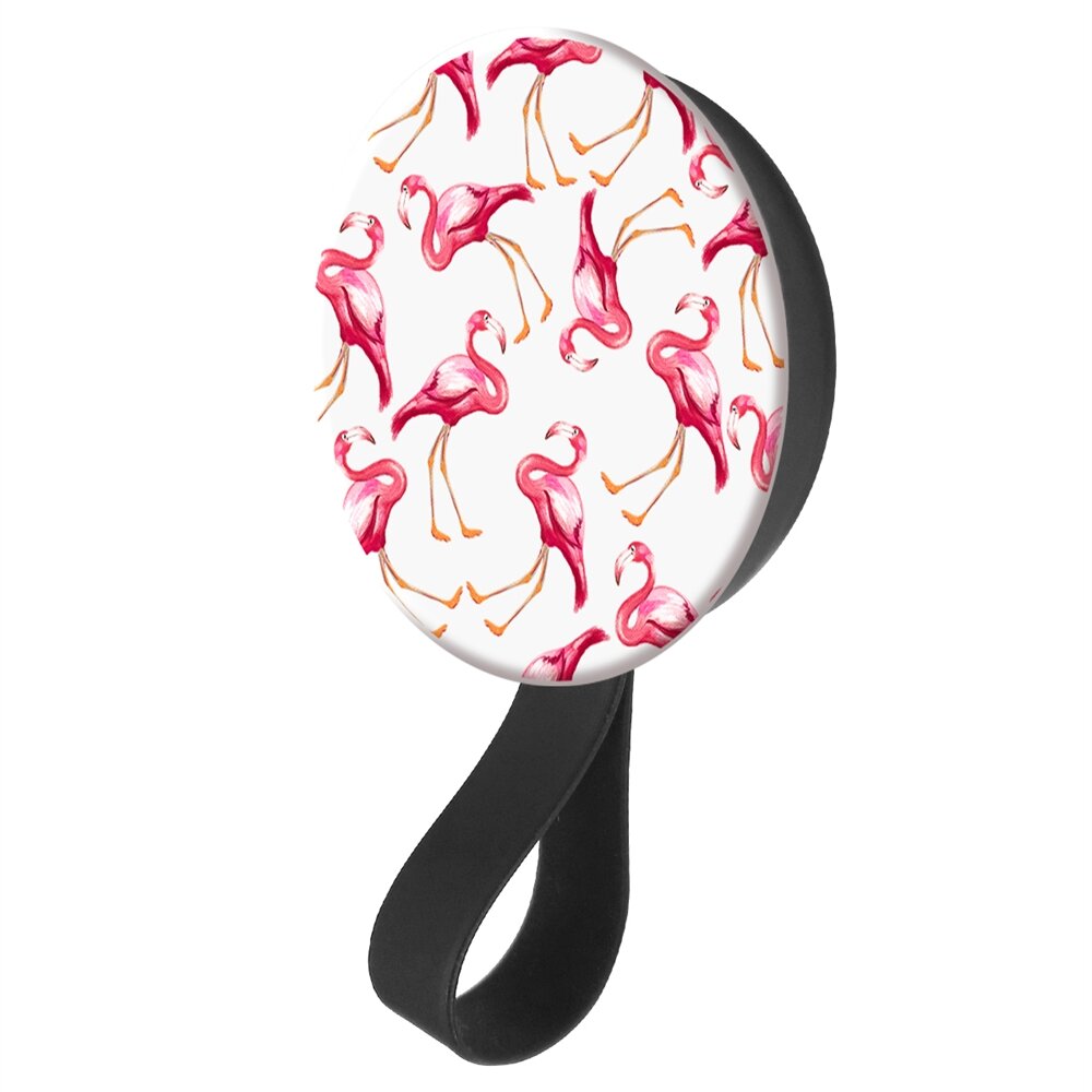 Кольцо-держатель с зеркалом Krutoff для телефона Природа - Фламинго