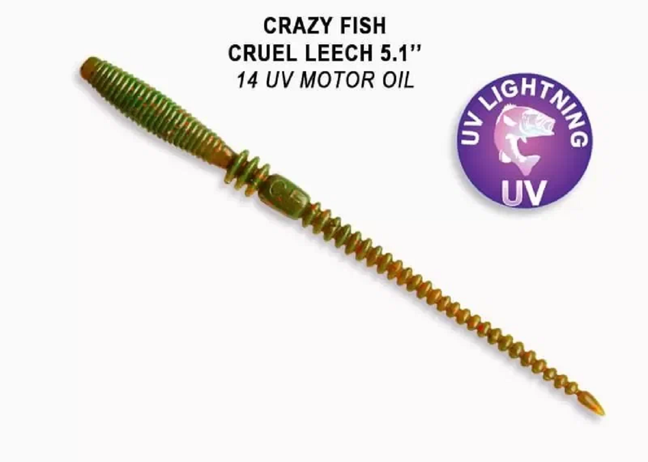 Силиконовая приманка мягкая съедобная Crazy Fish Cruel Leech 5.1' 13.00 см 42-130-14-6 6 шт.