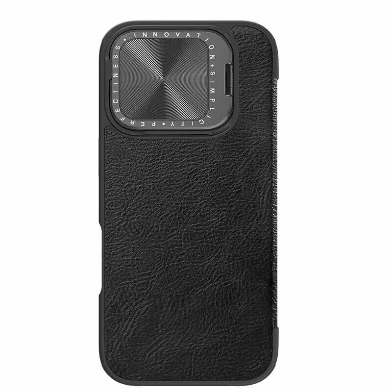 Книжка из экокожи Nillkin Qin Prop Leather для Apple iPhone 16 Pro, черный