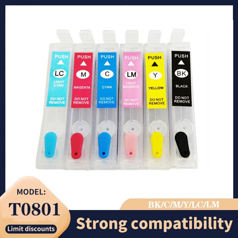 Vilaxh многоразовые чернильные картриджи для Epson T0801-T0806