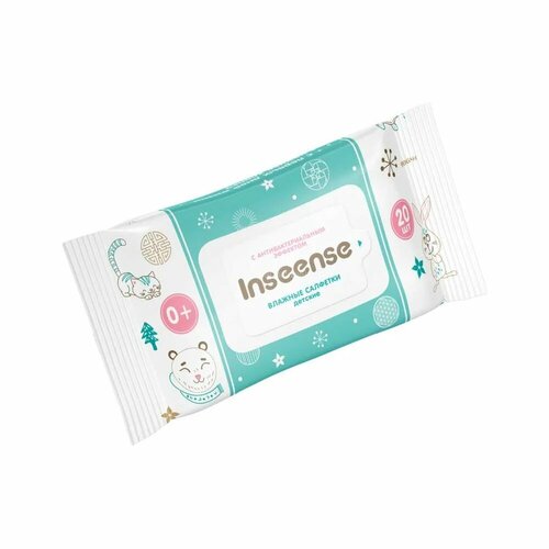 Салфетки влажные для детей INSEENSE 20 шт с антибактериальным эффектом InsSAN20 343₽