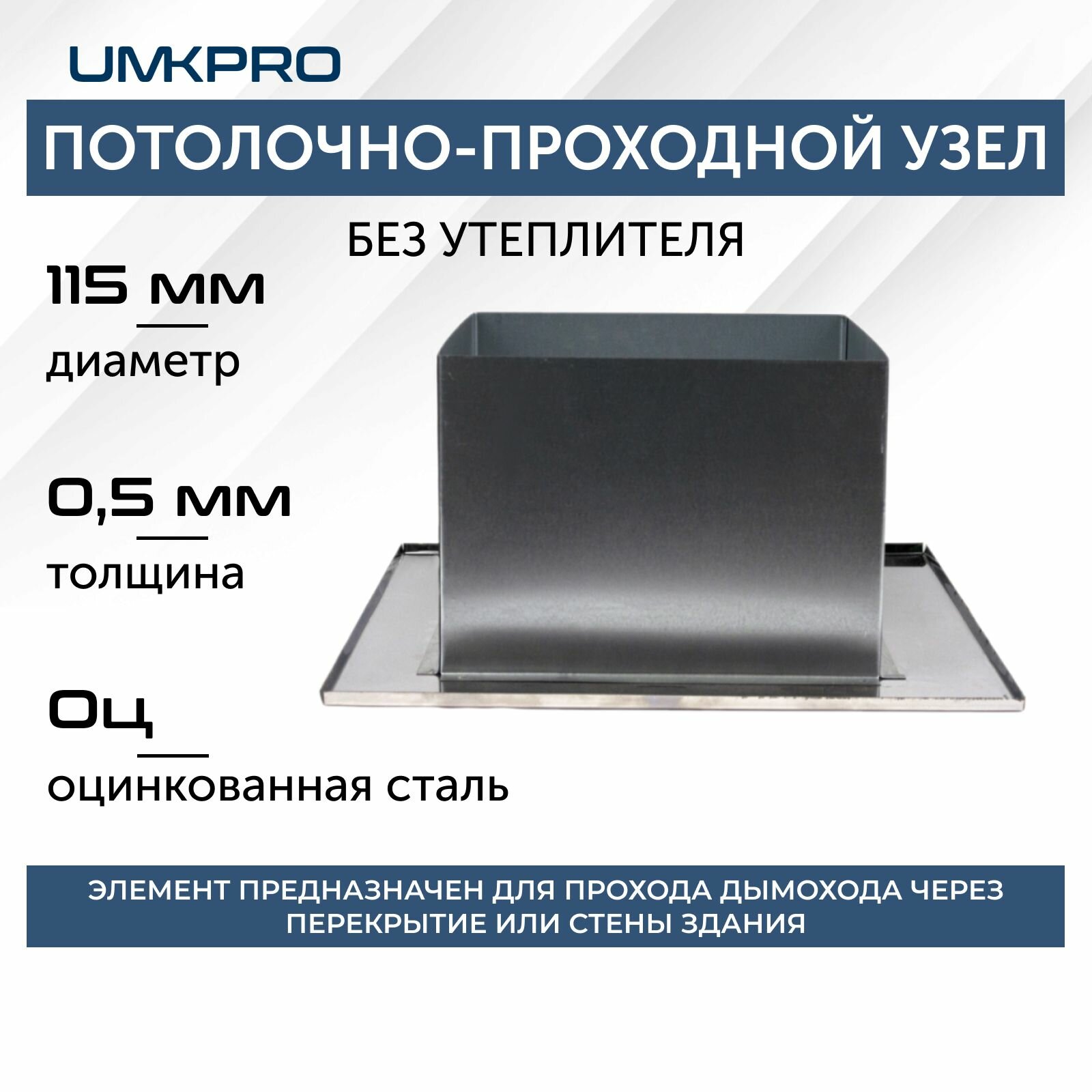 Декоративный ППУ КвХ, ф 115, AISI 439/Оц, 0,5мм/0,5мм