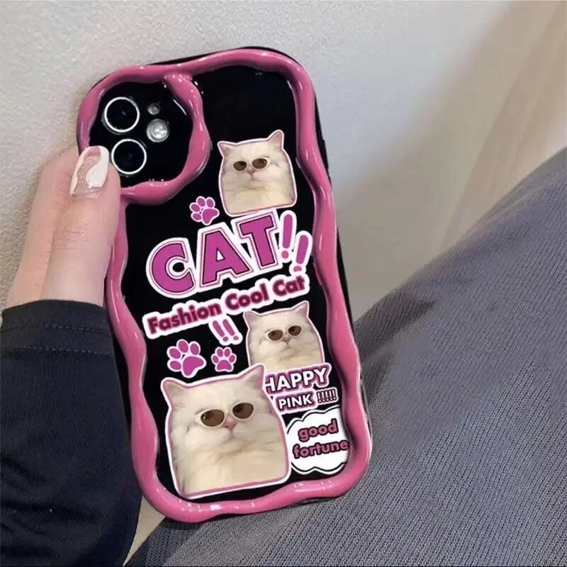 Изображение Чехол X5 Pro с изображением забавного кота с волнистыми краями и кремом для Xiaomi POCO X5 X3 Pro X4 NFC F3 F4 X4 GT M3 M4 Pro MI 11 Lite 5G NE Cover Couqe, S8381, POCO M4Pro 5G