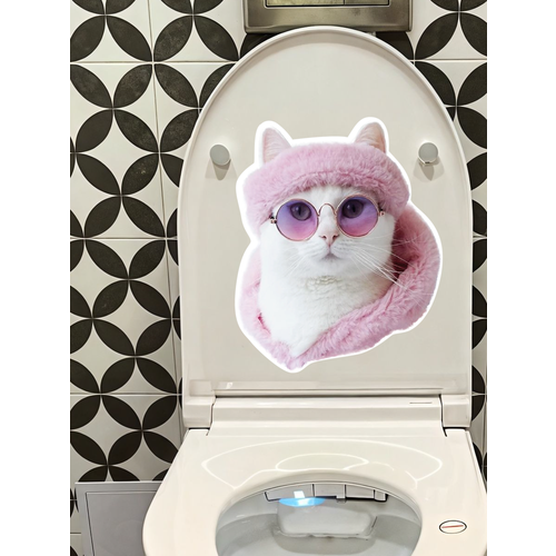 Прикольные наклейки на унитаз/холодильник/шкаф/автомобиль/машину гламурный кот