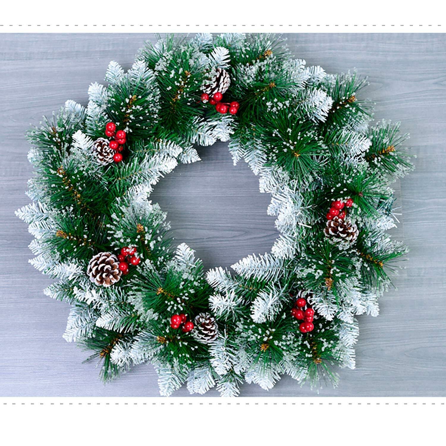 Венок на дверь 60 см / новогодний венок / рождественский венок / новогодний декор