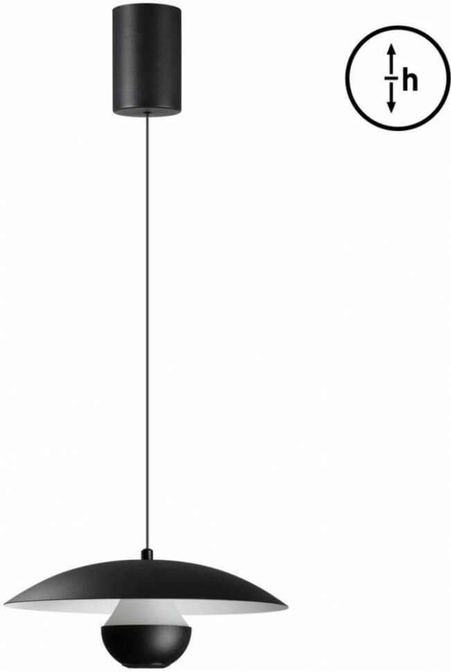 Светильник подвеснойс гибким неоном Novotech Iman 359336 черный LED 4W вниз/3W вверх 760Лм 3000K 220V