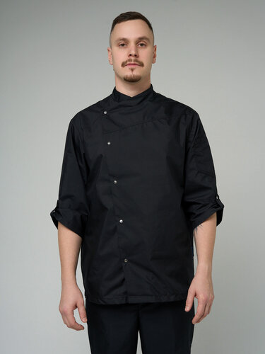 Изображение товара Китель поварской мужской вилан, черный, размер 56-58, рост 170-176, ткань Тиси