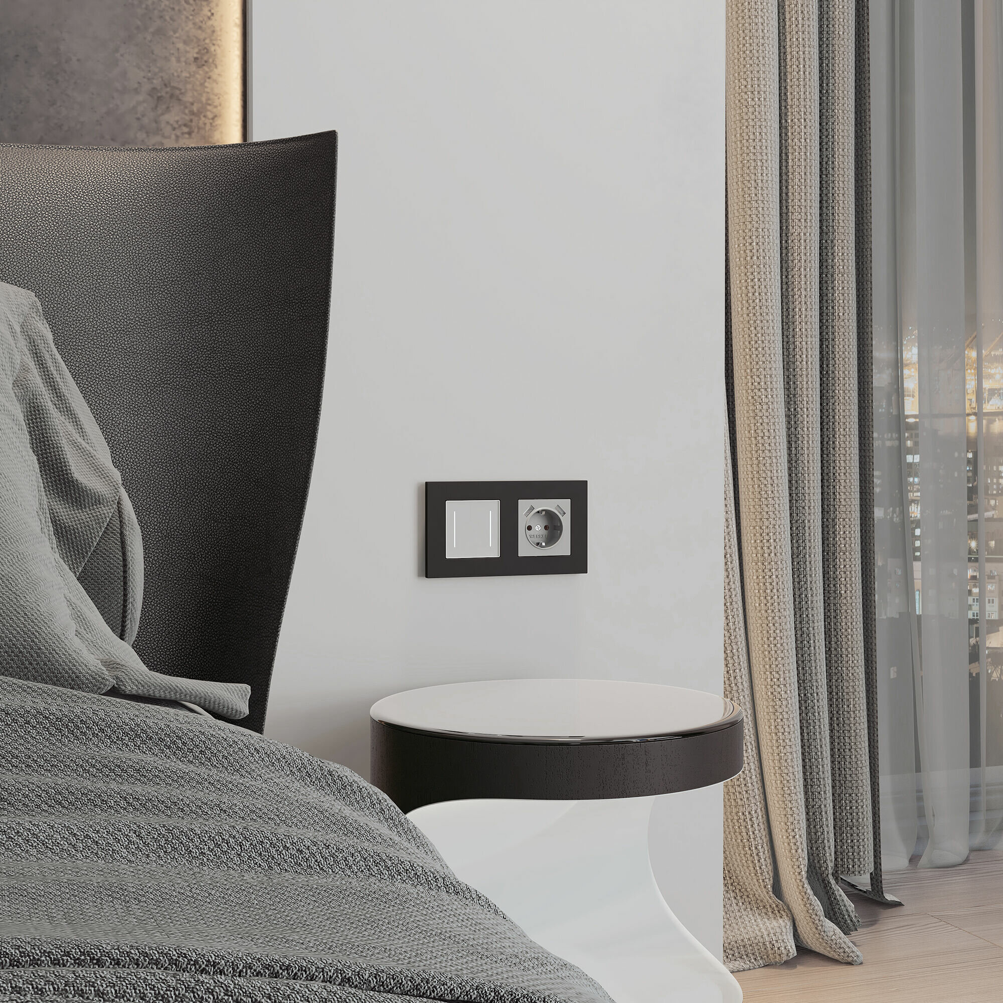 Рамка на 2 поста Werkel Slab (Черный) — фото 1