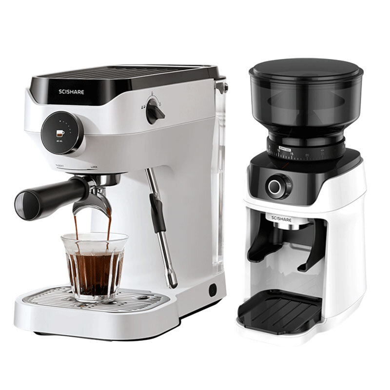 Набор полуавтоматическая кофемашина + кофемолка Xiaomi Scishare Set Of Semi-Sutomatic Coffee Machine And Coffee Grinder (S1181)