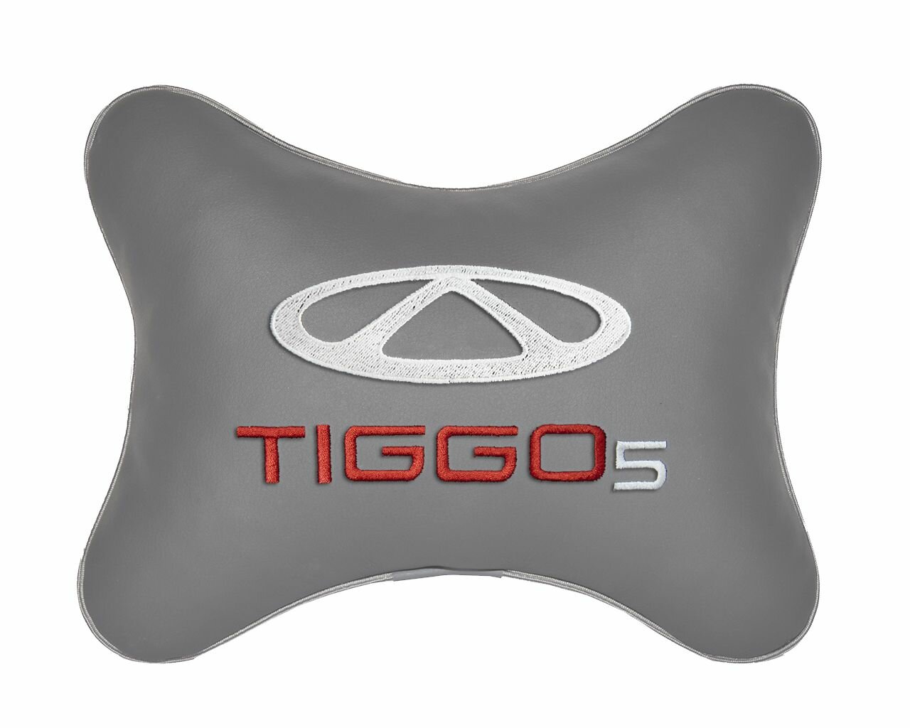 Подушка на подголовник автомобильная серая экокожа CHERY Tiggo 5