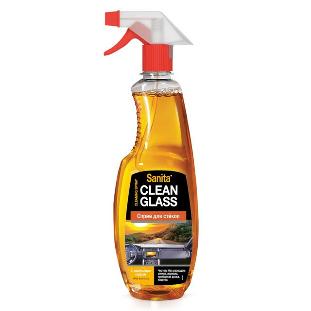 Средство для стекол SANITA Clean Glass с нашатырным спиртом спрей 500мл