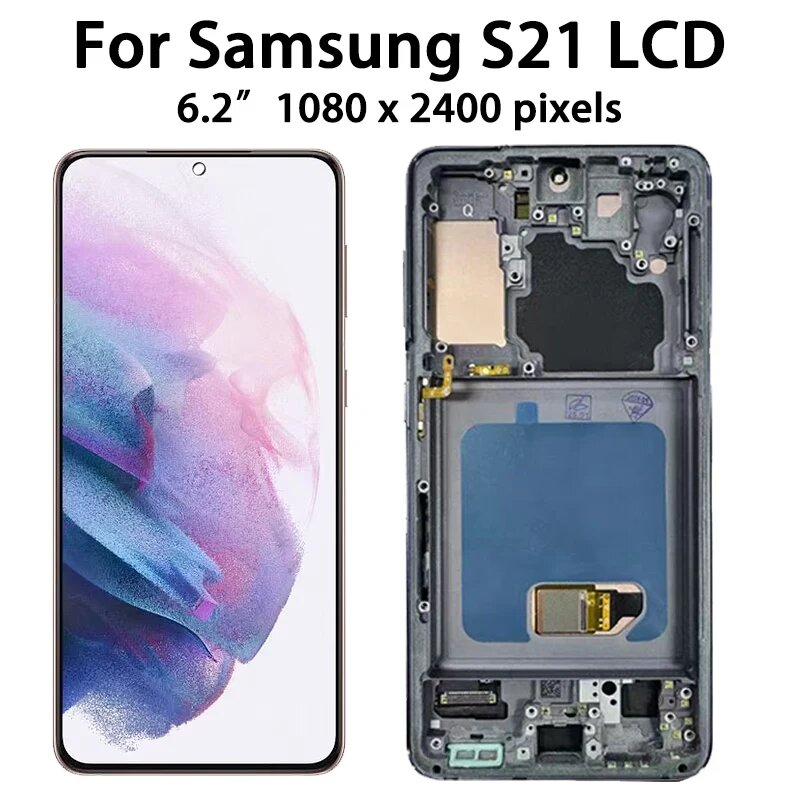 Super AMOLED для Samsung S21 Plus S21 + 5G G996 G9960 G996F ЖК-сенсорный экран дигитайзер для samsung S21 G991 G990F рамка дисплея, S21Plus Black Frame — фото 1