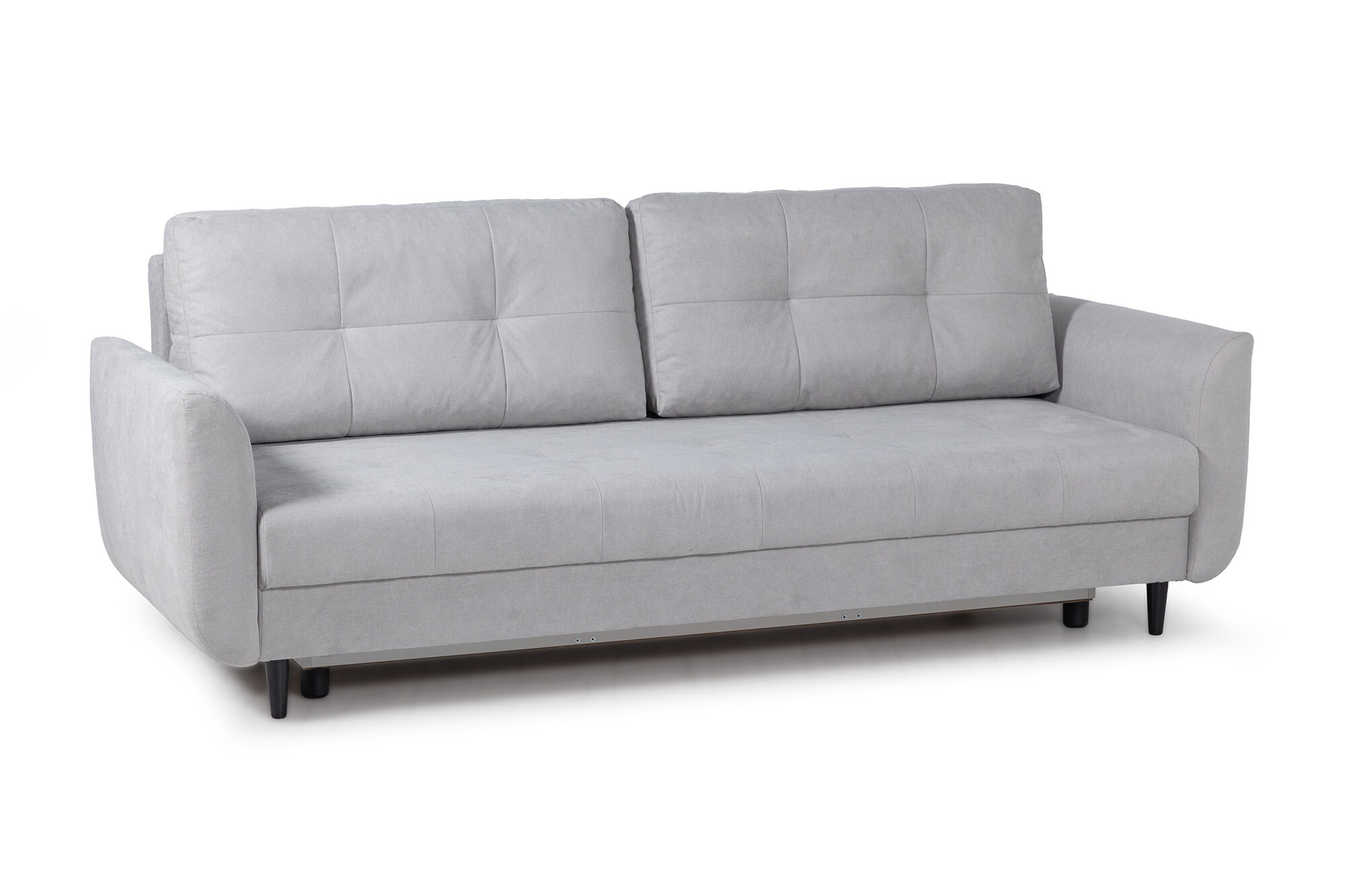 Диван раскладной прямой Нонтон Остин, 226x89x90 см, еврокнижка, велюр светло-серый