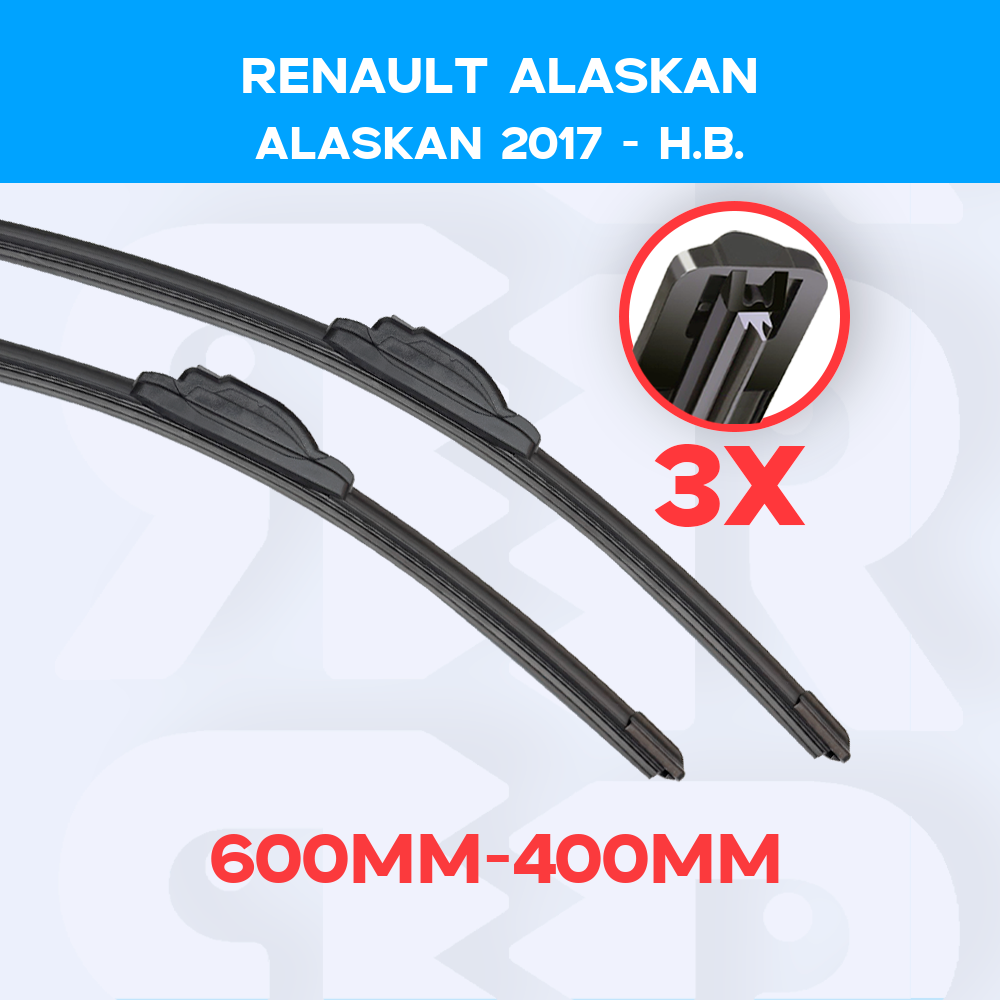 Щетки стеклоочистителя (дворники) для Renault Alaskan 2017-> комплект 2 шт.