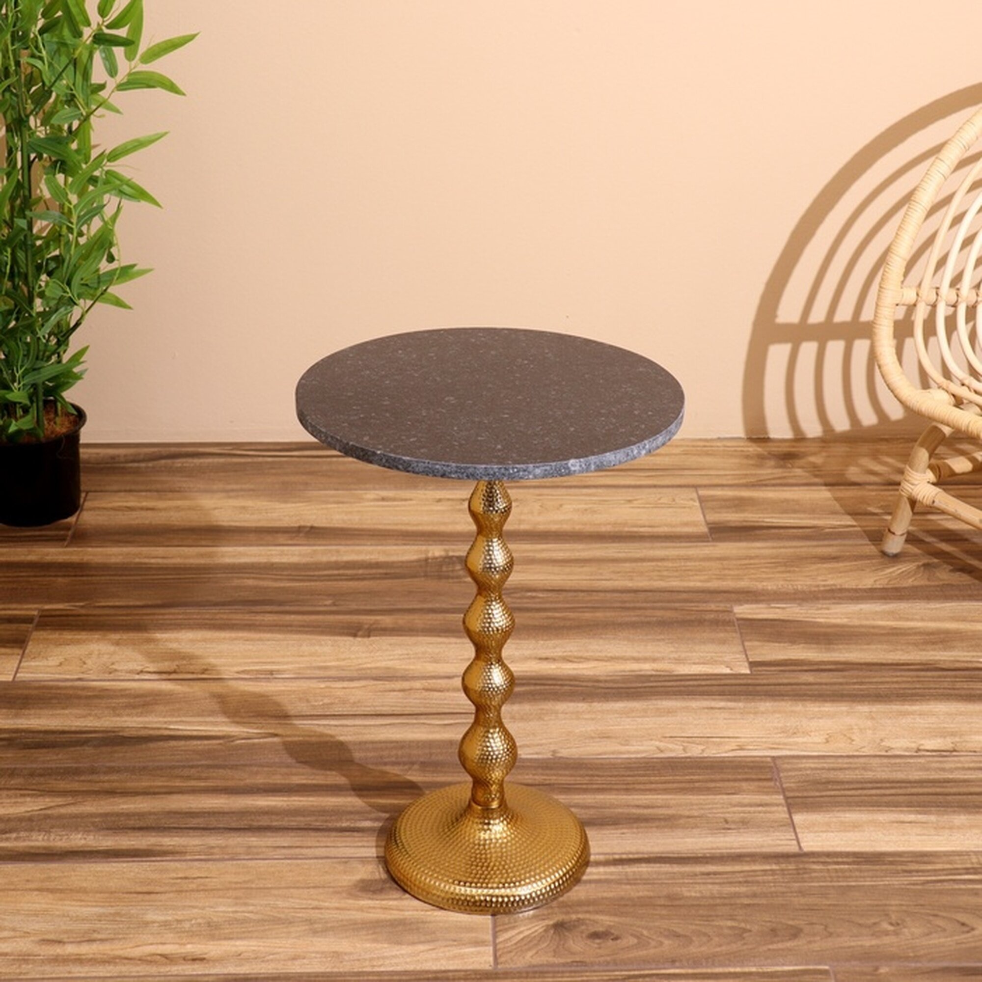 Стол кофейный Сима-ленд алюминий мрамор круглый 41x41x57 см