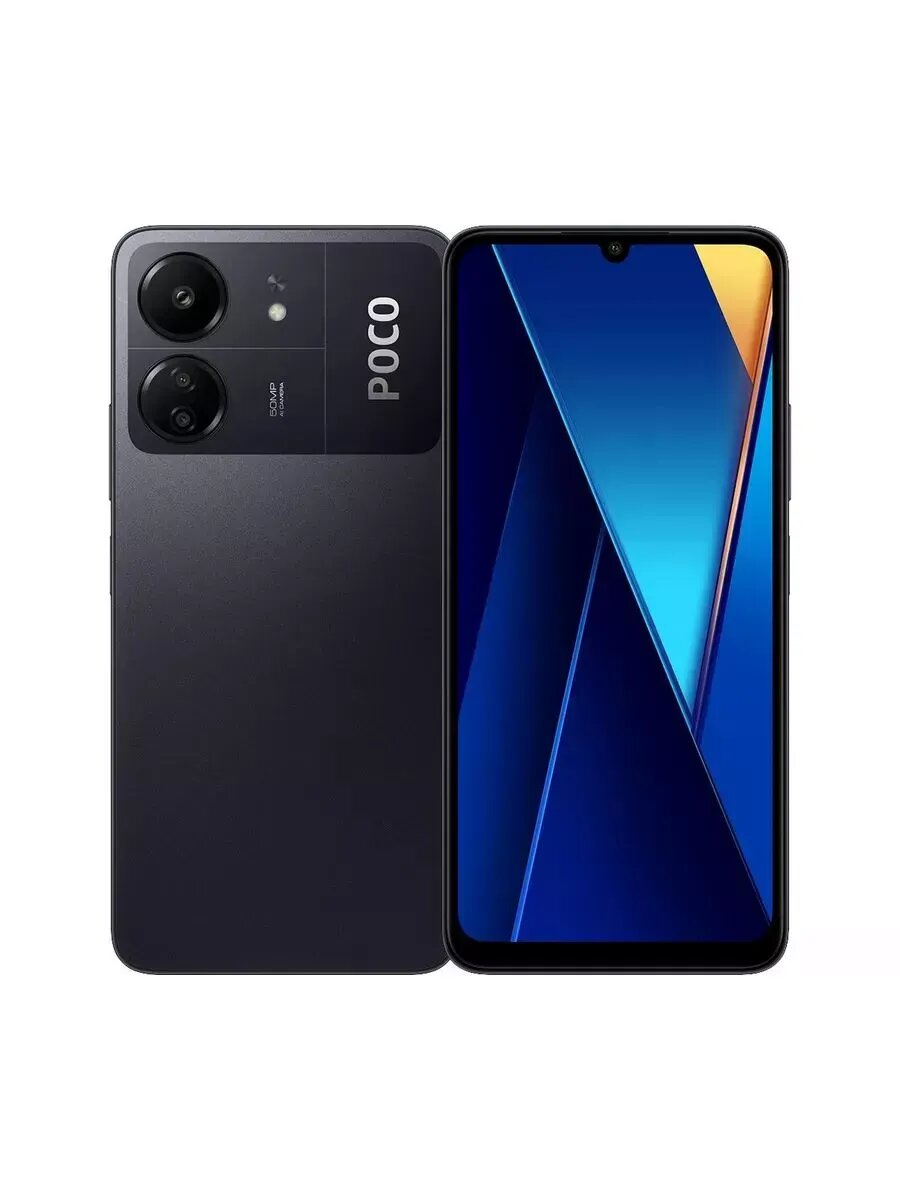 Смартфон POCO C65 Black, 90Гц, 8GB/256GB, камера 50МП, черный