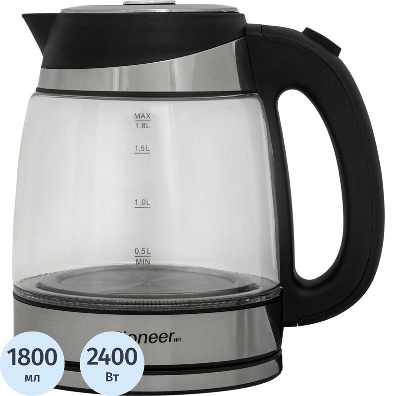 Чайник Pioneer KE800G, 2400 Вт. Объем: 1.8 л