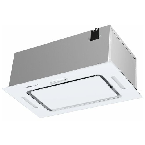 Вытяжка HOMSair CROСUS PUSH 52 Glass White/ полновстраиваемая, кнопочное управление, 3 скорости, 850 м3/ч, до 30 м2, 53 дБ, угольный фильтр CF02X - 2 шт, ШхВхД: 518х191х290 мм, белый цвет