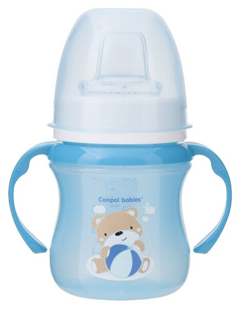 Поильник Canpol Babies обучающий EasyStart с силиконовым носиком, 120 мл. 6+ Sweet fun, цвет: голубой