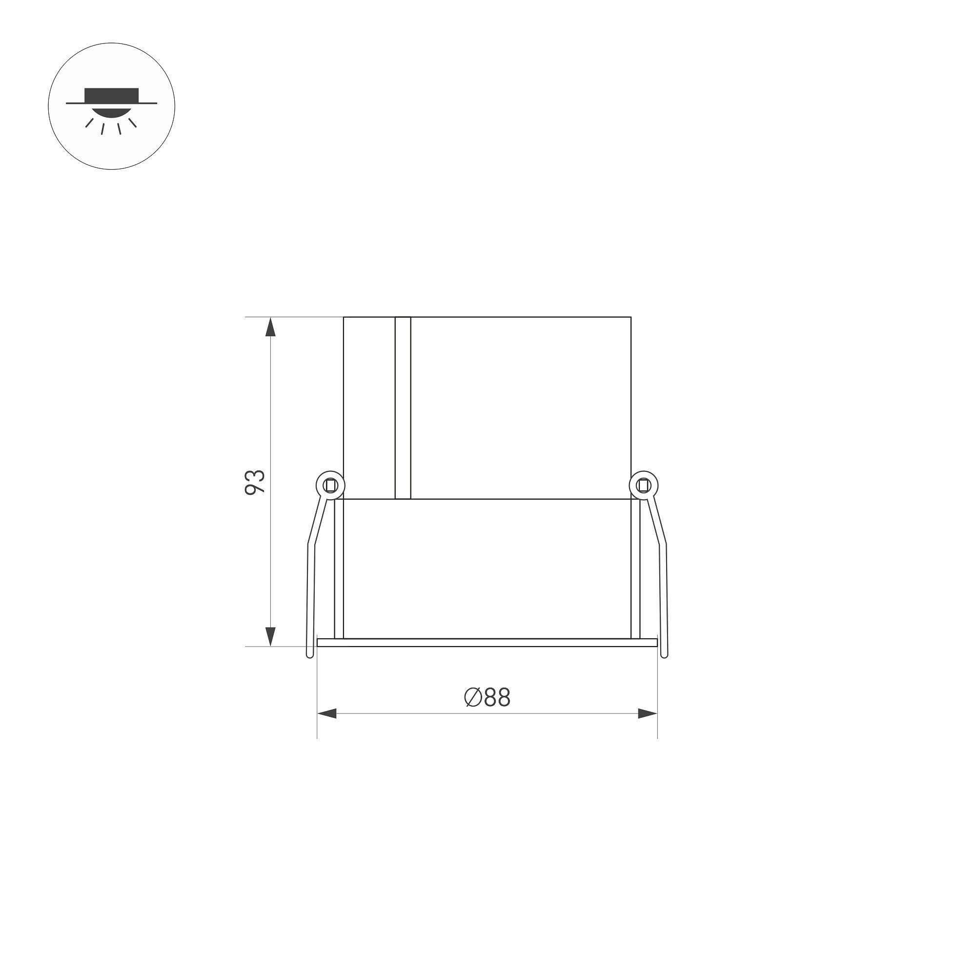 Встраиваемый светодиодный светильник Arlight S-Atlas-Built-R90-25W Warm3000 / - фото №3