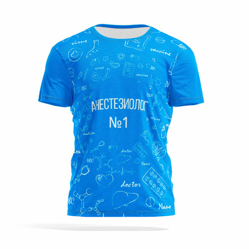 фото Футболка panin brand, размер 4xl, серебряный, синий