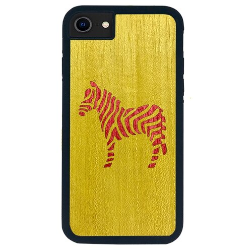 Чехол Timber&Cases для Apple iPhone SE 2020/7/8 TPU WILD collection - Зебра (Желтый - Красный Кото)
