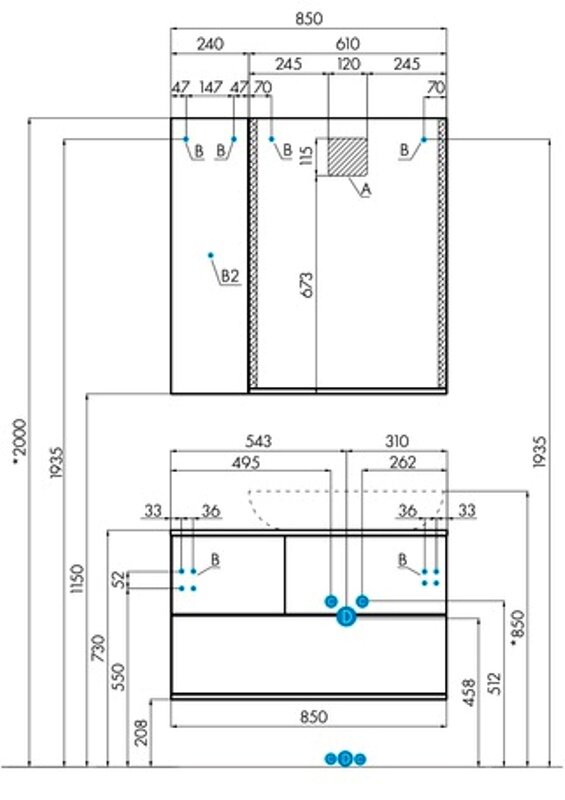 Тумба под раковину AQUATON Терра 85 подвесная, дуб кантри/антрацит - фотография № 20