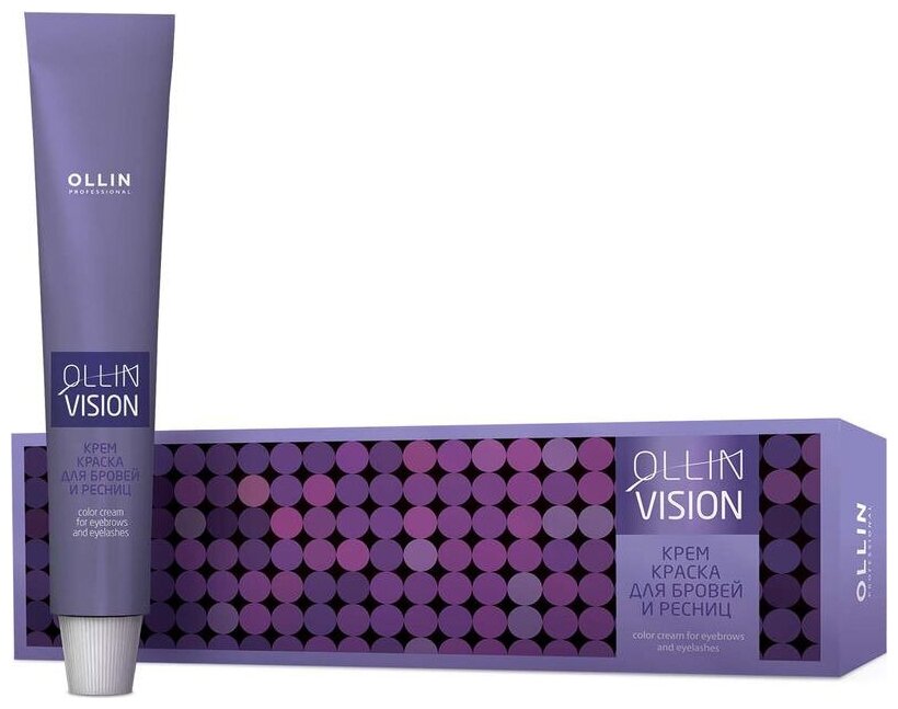 OLLIN Professional Крем-краска для бровей и ресниц + салфетки под ресницы Vision
