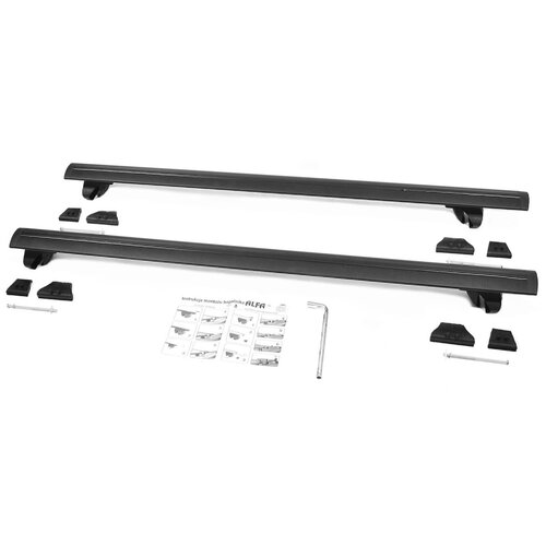 фото Багажник на рейлинги amos alfa для suzuki grand vitara i suv 1998-2005 3 дв. 5 дв., с черными крыловидными дугами 85 мм х 120 см без замка