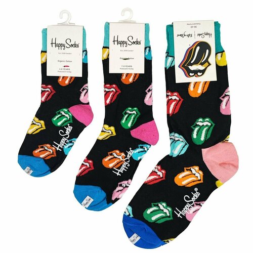 фото Носки унисекс happy socks, размер 36, черный, оранжевый