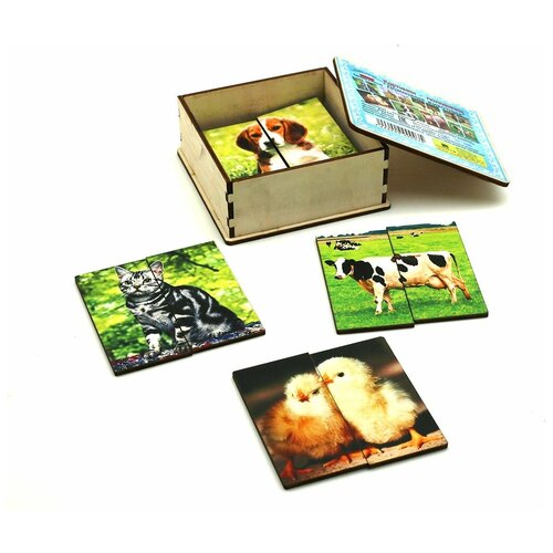 Пазл SmileDecor Домашние животные (А010), 16 дет. пазлы вкладыши деревянные фигуры