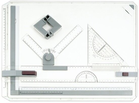 Доска чертежная Brauberg А3, 505х370 мм, с рейсшиной, треугольником и чертежным узлом