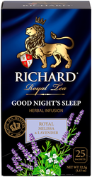 Чайный напиток фруктово-травяной Richard "Royal Melissa & Lavender. Good Night's Sleep" 25 сашет