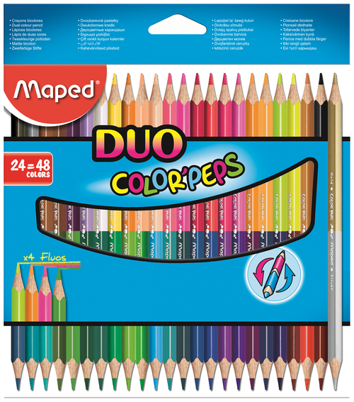 Maped Цветные карандаши двусторонние Color Peps Duo 48 цветов 24 штуки (829602) разноцветный