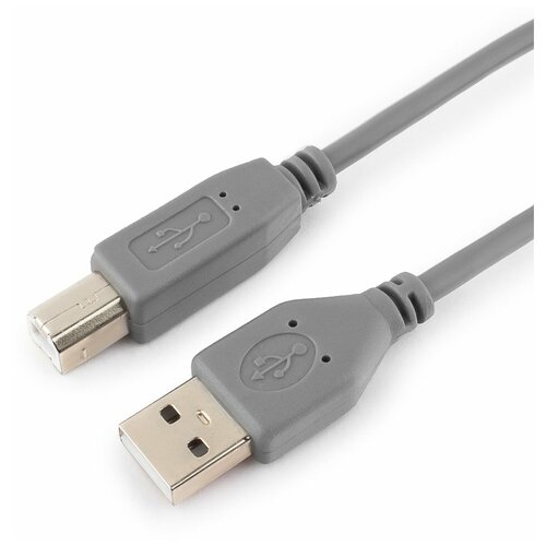 Кабель интерфейсный USB 2.0 Cablexpert AM/BM 1.8 м, Pro, экран, серый