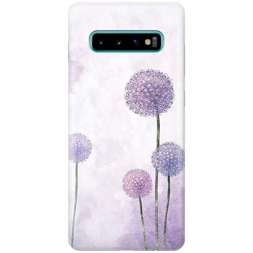 фото Ультратонкий силиконовый чехол-накладка для samsung galaxy s10+ с принтом "одуванчики" gosso