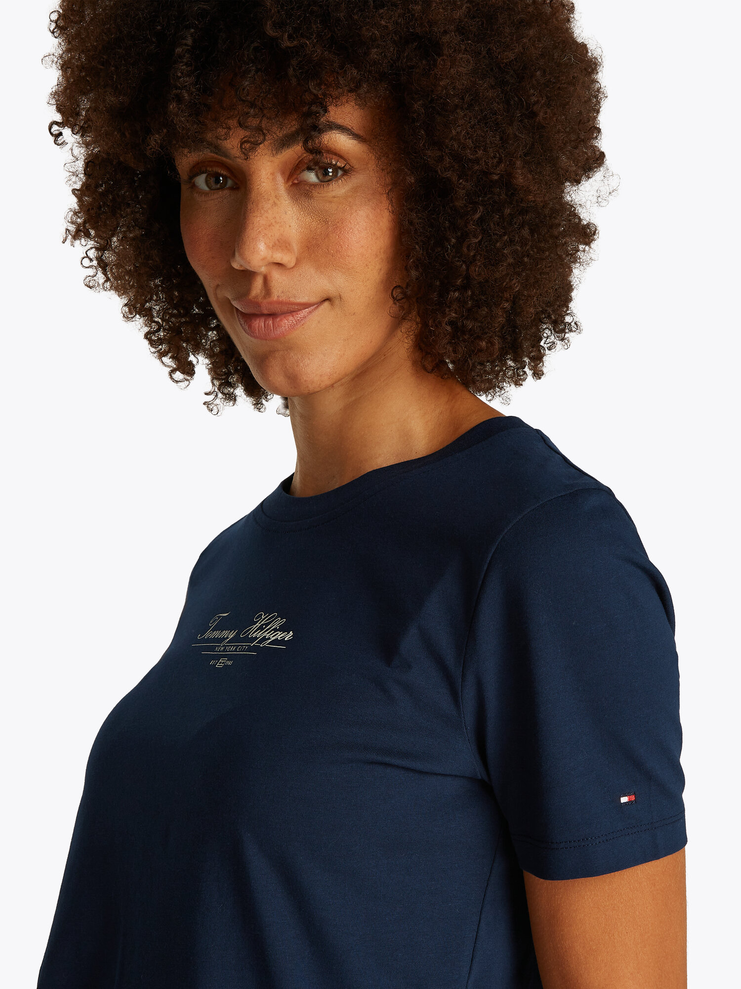 Футболка TOMMY HILFIGER, размер M, темно-синий — фото 1